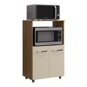 Ver imagem 1 de Armário Multiuso Cozinha para Forno Micro-ondas Thaís 02 Portas Savana Off White - Desk Design