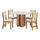Ver imagem 1 de Conjunto Sala de Jantar Mesa Redonda com 4 Cadeiras Jady e Sol - Mel-offwhite