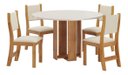 Ver imagem 1 de Conjunto Sala de Jantar Mesa Redonda com 4 Cadeiras Jady e Sol - Mel-offwhite