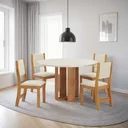 Ver imagem 3 de Conjunto Sala de Jantar Mesa Redonda com 4 Cadeiras Jady e Sol - Mel-offwhite