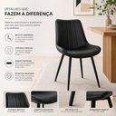 Ver imagem 4 de Cadeira de Jantar Sala Cozinha Taina Estofada Preto Design Anatômico Moderna e Confortável