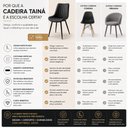 Ver imagem 7 de Cadeira de Jantar Sala Cozinha Taina Estofada Preto Design Anatômico Moderna e Confortável