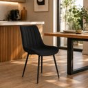 Ver imagem 1 de Cadeira de Jantar Sala Cozinha Taina Estofada Preto Design Anatômico Moderna e Confortável