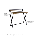 Ver imagem 5 de Escrivaninha Mesa Escritório Dobrável SW014 1 Prateleira 93cm Preto e Noce Oro Marrom