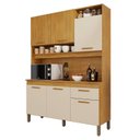 Ver imagem 3 de Cozinha Compacta 6 Portas 1 Gaveta Nápoles Marrom/Cinamomo/Off White Acetinado