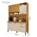 Ver imagem 4 de Cozinha Compacta 6 Portas 1 Gaveta Nápoles Marrom/Cinamomo/Off White Acetinado