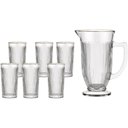 Ver imagem 1 de Jarra 1l com 6 Copos 265 Ml de Vidro Lila - Hauskraft