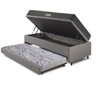 Bicama Box Baú Solteiro 88x188x42 Courino Linho Cinza com Colchão de Espuma Dual Firme Ecoflex - 6