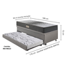 Bicama Box Baú Solteiro 88x188x42 Courino Linho Cinza com Colchão de Espuma Dual Firme Ecoflex - 4