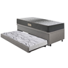 Bicama Box Baú Solteiro 88x188x42 Courino Linho Cinza com Colchão de Espuma Dual Firme Ecoflex - 10