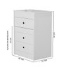 Comoda Grande 3 Gavetas e Banqueta Branco Jm Móveis - 4