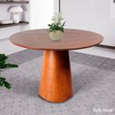 Ver imagem 2 de Mesa de Jantar Cone Base Mel Tampo Redondo 90cm Laminado **SOMENTE A MESA**