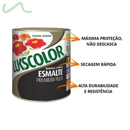 Tinta Esmalte Sintetico Branco 900ml Lukscolor Metal Madeira - 2