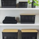 Ver imagem 2 de Kit de Cestos Organizadores com Tampa de Bambu ou 3 Peças Linha Grid