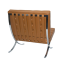 Ver imagem 4 de Poltrona Barcelona Base Inox Couro Natural Legitimo:caramelo