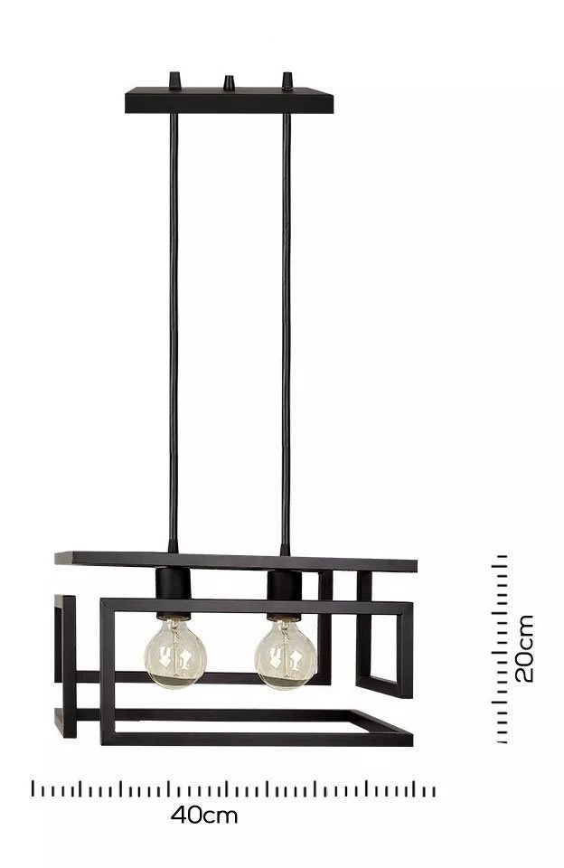 Lustre Pendente Moderno Industrial Infinity Duplo - Vesper - 2