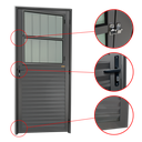 Ver imagem 2 de Porta de Sala Alumínio 86 Esq. V.Boreal Cinza Brimak