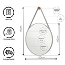 Ver imagem 2 de Espelho Adnet Decorativo Redondo Banheiro Antigo 60cm + Pino Suporte