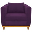 Ver imagem 5 de Kit Sofá 2 Lugares e Poltrona Europa Suede Roxo ADJ Decor
