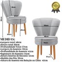 Ver imagem 3 de Jogo de Cadeira para Sala de Jantar Estofada Confortáveis com Pés de Madeira Moblan Decor
