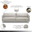 Ver imagem 3 de Sofá Decorativo Anthony 3 Lugares Sala de Estar 240cm Pés em Aço Couro Off White G88 - Gran Belo