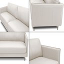 Ver imagem 5 de Sofá Decorativo Anthony 3 Lugares Sala de Estar 240cm Pés em Aço Couro Off White G88 - Gran Belo