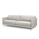 Ver imagem 2 de Sofá Decorativo Anthony 3 Lugares Sala de Estar 240cm Pés em Aço Couro Off White G88 - Gran Belo