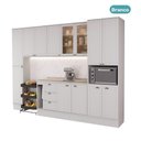 Ver imagem 2 de Cozinha Completa com Balcão Milla Chloe Full 13 Portas 3 Gavetas MDF Branco Móveis Carraro
