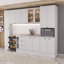 Ver imagem 1 de Cozinha Completa com Balcão Milla Chloe Full 13 Portas 3 Gavetas MDF Branco Móveis Carraro