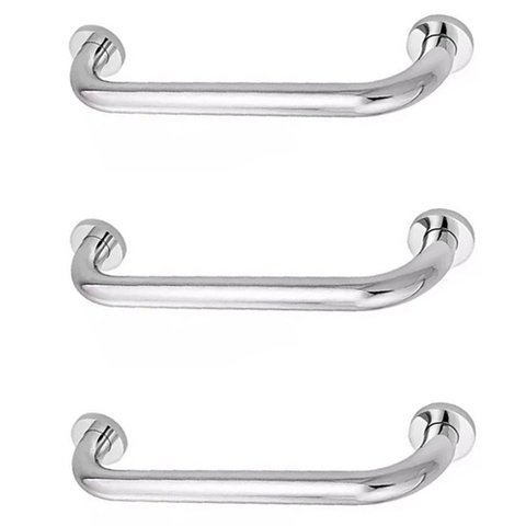 Alça de Apoio 30cm Barra Kit 3 unidades Inox Acessibilidade Cadeirante Deficiente Idoso Banheiro ide