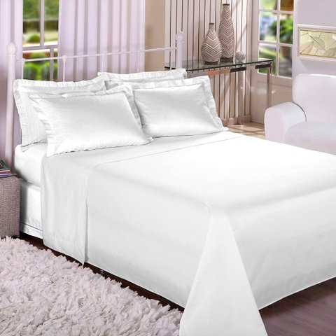 Fronha Avulsa Lisa 180 Fios Nova América:branco