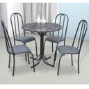 Ver imagem 1 de Conjunto de Cozinha Mesa Tampo em Granito Redonda Madri 4 Cadeiras 