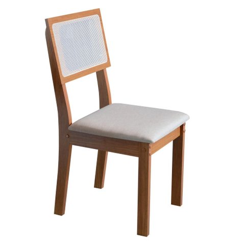 4 Cadeiras Sala de Jantar Clara Madeira MDF Telinha Ratan