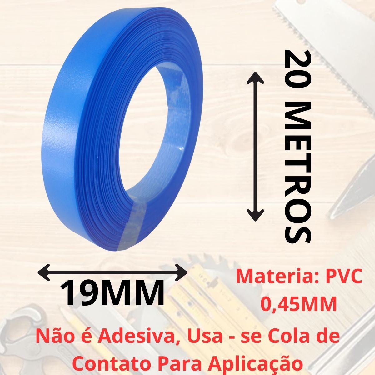 Fita de Borda para Formica Azul Cobalto L012 19mm X 20m Moveis Acabamento Revestimento - 7