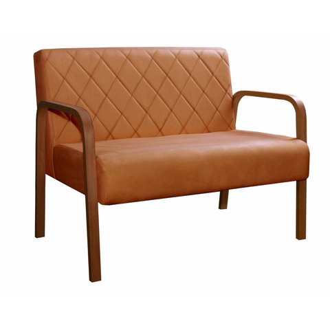 Sofà 2 Lugares Namoradeira Lara Decoração Sala Quarto Recepção - Veludo Terracota