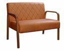 Ver imagem 1 de Sofà 2 Lugares Namoradeira Lara Decoração Sala Quarto Recepção - Veludo Terracota