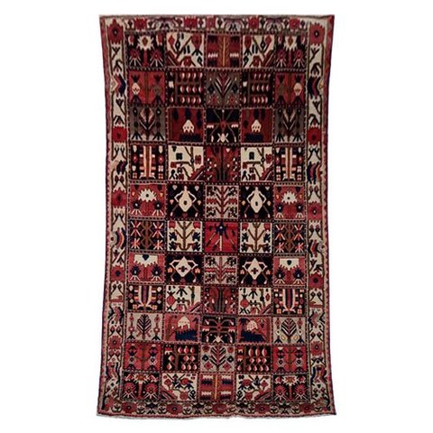 Tapete Persa Feito a Mão Bakhtiar Decorativo para Sala Quarto e Escritório - 274x155cm