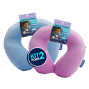 Ver imagem 1 de Kit 2 Almofadas de Pescoço Infantil Sonos Lilás e Azul