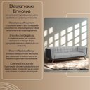 Ver imagem 6 de Sofá 2 Lugares 180cm com Pés em Madeira Linha Premium Compose Linho Cinza Courino Preto Luxo Sala Re