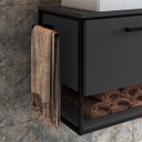 Ver imagem 2 de Gabinete Suspenso para Banheiro 80cm sem Cuba P1007 Placa e Ponto- Grafite