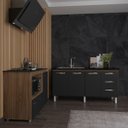 Ver imagem 2 de Balcão Cozinha Gabinete de Pia 160 Cm Estela e Balcão para Fogão Cooktop 4 Bocas e Forno Elétrico Al
