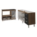 Ver imagem 5 de Balcão Cozinha Gabinete de Pia 160 Cm Estela e Balcão para Fogão Cooktop 4 Bocas e Forno Elétrico Al