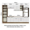 Ver imagem 4 de Armário de Cozinha Completa 330cm Rustic/Branco Agata Madesa 02