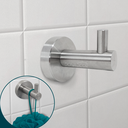 Ver imagem 2 de Gancho Cabide Simples De Parede Inox Escovado Toalheiro Acessório Para Banheiro Luxo Multiuso Cabide