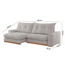 Ver imagem 4 de Sofá Argo Veludo Prata 250 Cm B25cm Meu Sofá Online