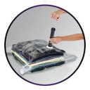 Ver imagem 2 de Kit Saco Organizador a Vacuo 50x60cm C/ Bomba Manual Clink
