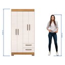 Ver imagem 4 de Guarda-roupa Solteiro Nt 6010 - Freijó / Off White - Notável