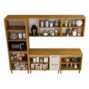 Ver imagem 4 de Cozinha Modulada Dafne 13 Portas 2 Gavetões 100% MDF com Cristaleira Espaço para Cooktop Mobilihouse