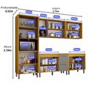 Ver imagem 6 de Cozinha Modulada Dafne 13 Portas 2 Gavetões 100% MDF com Cristaleira Espaço para Cooktop Mobilihouse