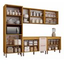 Ver imagem 3 de Cozinha Modulada Dafne 13 Portas 2 Gavetões 100% MDF com Cristaleira Espaço para Cooktop Mobilihouse